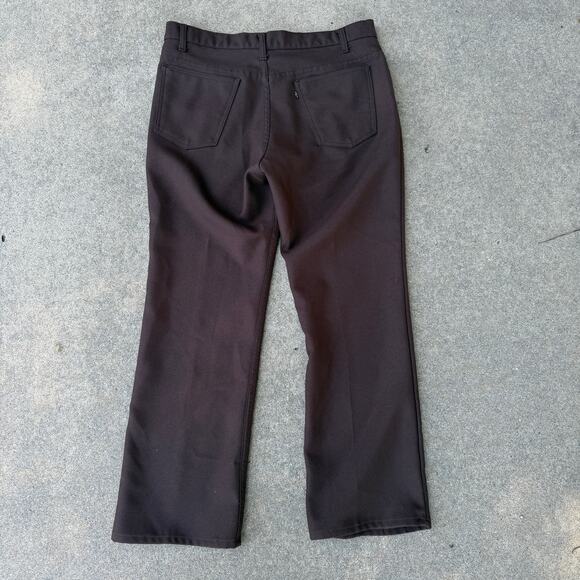 Men's Vintage 80's Levis Black Tab Brown Polyester Western Slacks Pants 36 x 30 - Picture 1 of 7